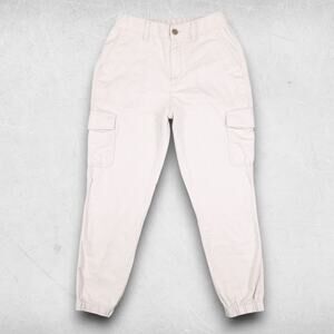 Gap Girlfriend Jogger Cargo Chino Pants Womens 4 Beige Pockets Utility Modern